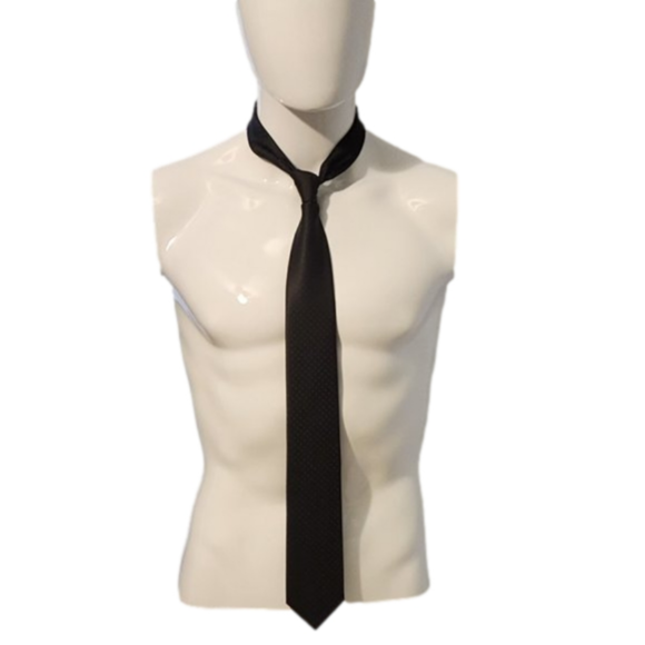 MENS PERRY ELLIS BLACK SILK TIE-THE ONE TIE EVERY MAN NEEDS - Picture 1 of 7